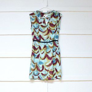 NWT ANN TAYLOR LOFT Abstract Watercolor Blouson Sheath Dress w/ Pockets | Size 4